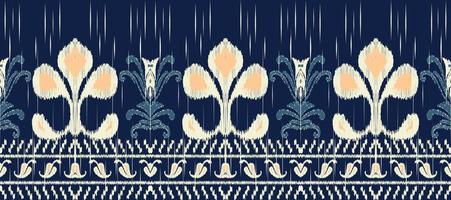 africain ikat paisley broderie. batik textile ikat fleurs sans couture modèle numérique vecteur conception pour impression sari kurti bornéo en tissu frontière Ikkat dupatta