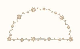 floral beige cambre Cadre. botanique boho frontière vecteur illustration. Facile élégant romantique style pour mariage événements, panneaux, logo, Étiquettes, social médias des postes, etc.