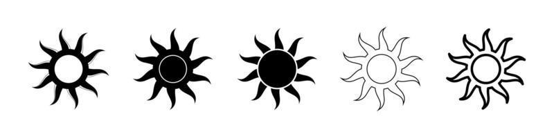 boho céleste Soleil icône logo ensemble. Facile moderne abstrait conception pour modèles, impressions, la toile, social médias des postes vecteur