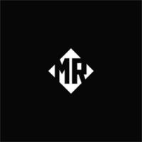 monogramme logo conception avec diamant carré forme vecteur