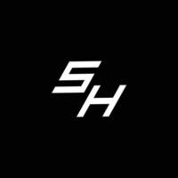 sh logo monogramme avec en haut à vers le bas style moderne conception modèle vecteur