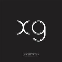 xg initiale lettre Divisé minuscule logo moderne monogramme modèle isolé sur noir blanc vecteur