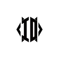 id logo monogramme avec bouclier forme dessins modèle vecteur