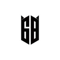 gb logo monogramme avec bouclier forme dessins modèle vecteur