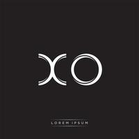 xo initiale lettre Divisé minuscule logo moderne monogramme modèle isolé sur noir blanc vecteur