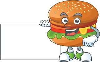 une dessin animé personnage de Hamburger vecteur