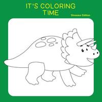 éducatif imprimable feuille de travail. coloration dinosaure feuille de travail pour les enfants. coloration activité pour enfants. vecteur illustrations.