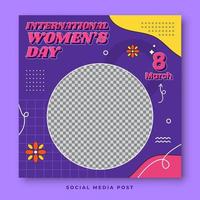 modèle de médias sociaux de la journée internationale de la femme vecteur