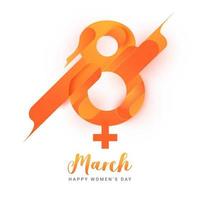 abstrait Orange 8 Mars avec Vénus signe sur blanc Contexte pour content aux femmes journée. vecteur
