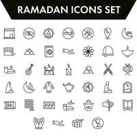 contour icône ensemble pour islamique Festival saint mois prières de Ramadan. vecteur
