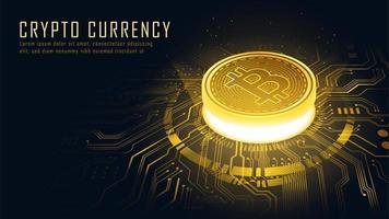concept isométrique de la technologie blockchain bitcoin doré