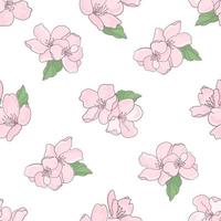 floral en tissu Sakura sans couture modèle vecteur illustration