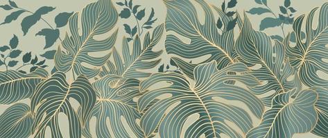 motif de feuilles florales. fond de jardin de feuillage. floral ornemental nature tropicale été feuilles de palmier papier peint décoratif de style rétro vecteur