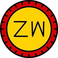 Zimbabwe cadran code vecteur icône