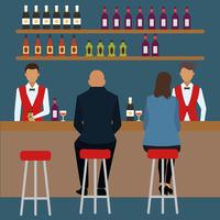 Illustration vectorielle de plat Crowded Bar Scene vecteur