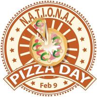 signe de la journée nationale de la pizza vecteur
