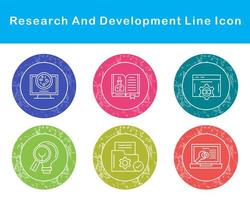 recherche et développement vecteur icône ensemble