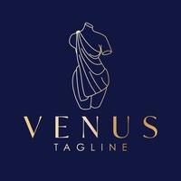 ancien femme corps logo modèle. Vénus logo conception. beauté industrie et bien-être logotype. vecteur