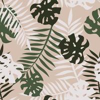 paume et monstera feuilles sans couture modèle conception. tropical feuilles branche et monstera été modèle conception. tropical floral modèle Contexte. branché brésilien illustration. vecteur