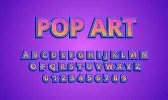 effet de texte alphabet de polices pop art vecteur