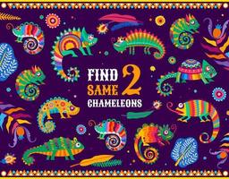 trouver deux même mexicain caméléon lézards des gamins Jeu vecteur