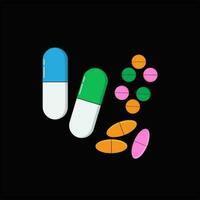 vecteur illustration conception de médicament capsules et pilules
