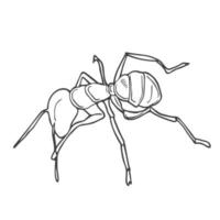 fourmi silhouette vecteur sur une blanc Contexte