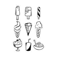 la glace crème illustration symbole collection vecteur