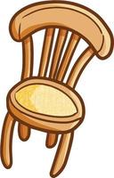 marrant et mignonne vieux style en bois chaise vecteur