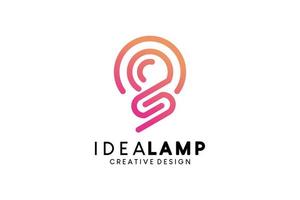 idée lampe icône logo conception avec Créatif ligne art vecteur