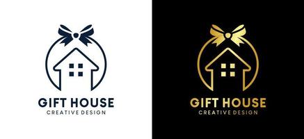 cadeau maison logo conception avec Créatif luxe concept vecteur