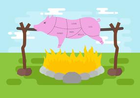 Illustration vectorielle de porc rôti vecteur