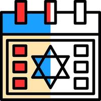 conception d'icône vectorielle calendrier hébreu vecteur