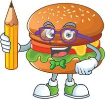 une dessin animé personnage de Hamburger vecteur