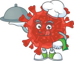 une dessin animé personnage de rouge couronne virus vecteur