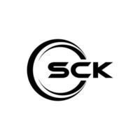 création de logo de lettre sck en illustration. logo vectoriel, dessins de calligraphie pour logo, affiche, invitation, etc. vecteur