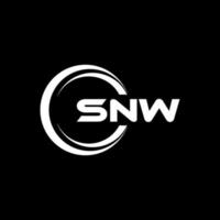 création de logo de lettre snw en illustration. logo vectoriel, dessins de calligraphie pour logo, affiche, invitation, etc. vecteur