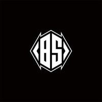 bs logo monogramme avec bouclier forme dessins modèle vecteur