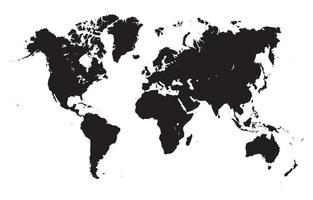 carte du monde en noir et blanc vecteur