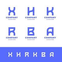 ensemble de logo monogramme superposé simple et minimaliste vecteur