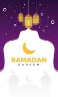 ramadan kareem salutations bannière de conception de vecteur