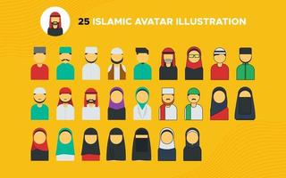 ensemble d & # 39; illustration vectorielle avatar islamique vecteur