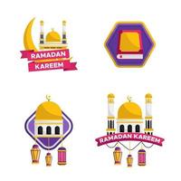 ensemble de clipart de voeux ramadan kareem vecteur