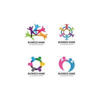 logo d'adoption et de soins communautaires vecteur