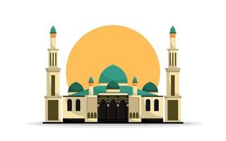 illustration vectorielle de mosquée islamique bâtiment vecteur