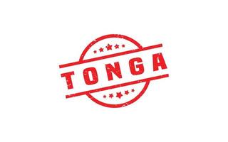 Tonga timbre caoutchouc avec grunge style sur blanc Contexte vecteur