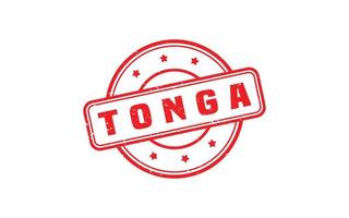Tonga timbre caoutchouc avec grunge style sur blanc Contexte vecteur
