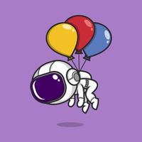 mignonne dessin animé astronaute avec une ballon vecteur