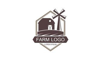 illustration ferme Couleur logo dans ancien style vecteur