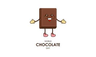 mignonne dessin animé de Chocolat blocs dire content monde Chocolat journée vecteur